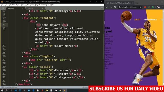 Responsive Website | Landing Page Design using Html CSS & Javascript PART1 OF 2 #landingpage смотреть онлайн