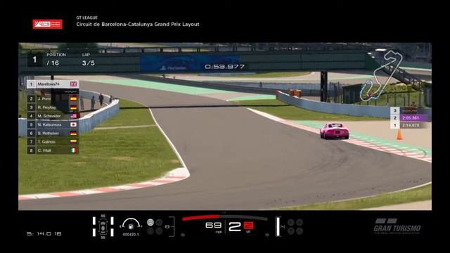 Gran Turismo™SPORT Fernanda Ferrari Liveried Ferrari Dino 246 GT '71 @ Catalunya Real Circuit Tours
