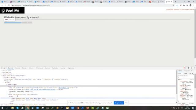 root-me.org - Challenge: HTML protection (HTML disabled buttons) смотреть онлайн