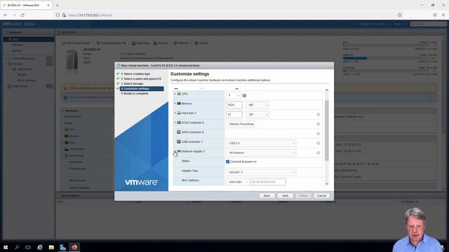 Creating a VM and Installing CentOS on ESXi 7 смотреть онлайн