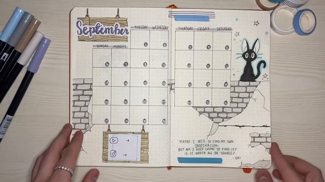 PLAN WITH ME | September Bullet Journal Spread 2020 | Kiki's Delivery Service смотреть онлайн