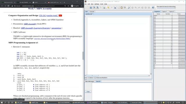 7.1 MIPS Assembly and MARS IDE setup смотреть онлайн