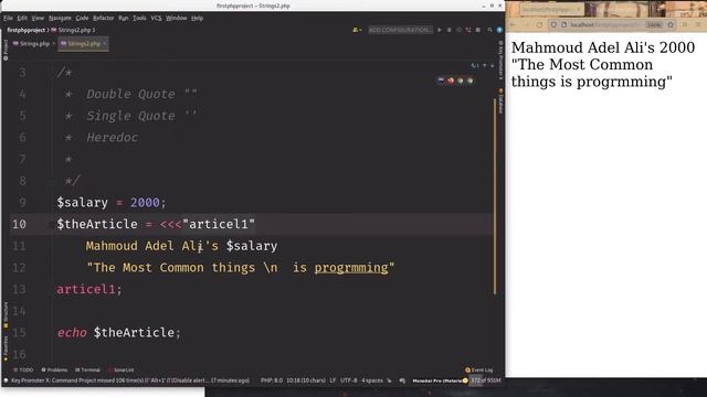 Php Application Monsters - Lecture #34 | String Data Types Long Document Syntax смотреть онлайн