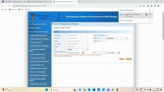 E Tender Mis Report | E Tender Status In Excel смотреть онлайн