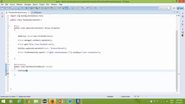 How to take screenshot of failed test cases in Selenium Webdriver смотреть онлайн