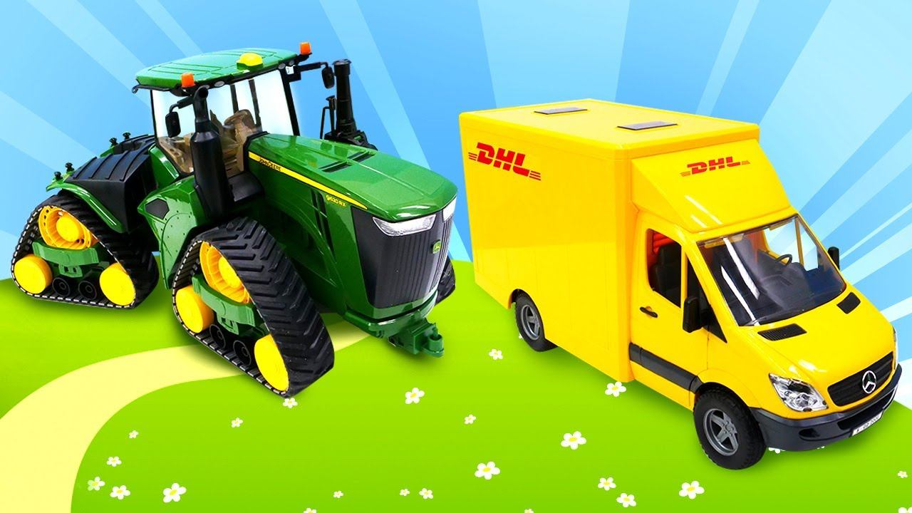 Игрушечные машины-помощники: Трактор, Почтовый Фургон и другие рабочие машины — Для малышей смотреть онлайн