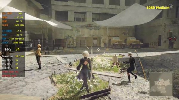 NieR Automata GTX 1050 2GB All Setting FPS & Gameplay