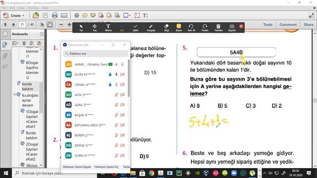 6.sınıf bölünebilme test 21-28 canlı ders-1 6b смотреть онлайн