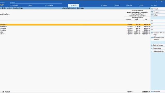 Auto Delivery Note / Sales Voucher From Pending Sales Order Summary In Tally Prime Software смотреть онлайн