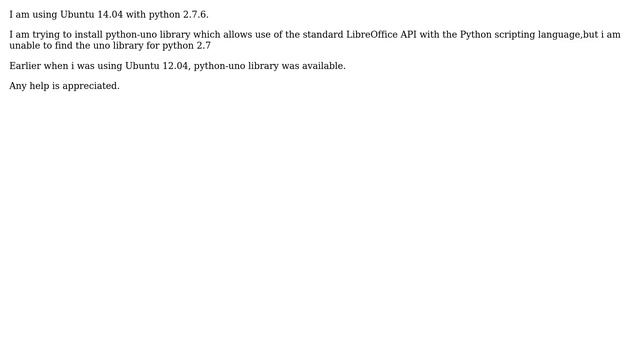 python-Uno , No Module named Uno смотреть онлайн