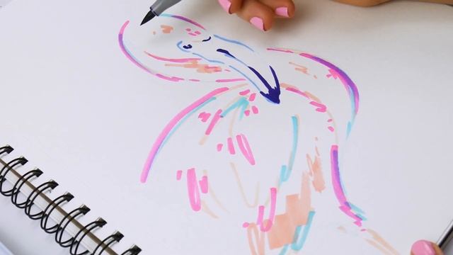 ??How I Use Watercolors with Alcohol Brush Markers! Quirky & Fun Flamingo Tutorial ?? смотреть онлайн