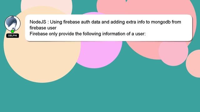 NodeJS : Using firebase auth data and adding extra info to mongodb from firebase user смотреть онлайн