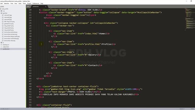 Web Design : Part 02 | Web Bootstrap Statis Profile.html (Navbar, Jumbotron, Column, Cards & Media) смотреть онлайн