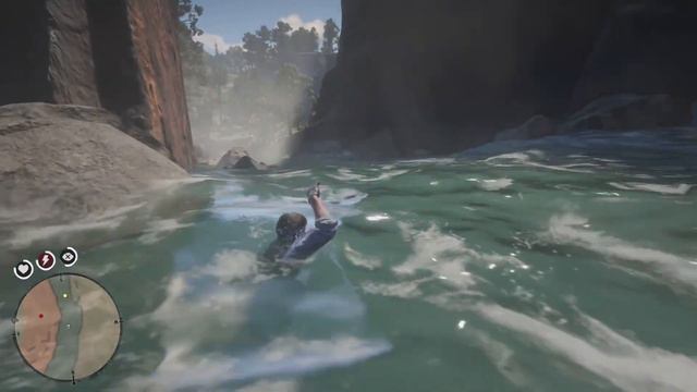 Red Dead Redemption 2 - Датч и Артур прыгают со скалы, убегая от погони смотреть онлайн