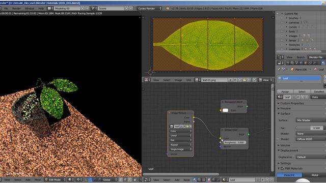 Simple texturing with alpha (Flower) in Blender 2.79 смотреть онлайн
