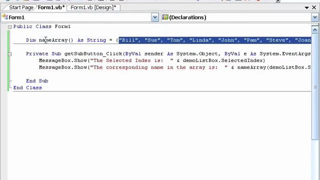 15 02 Array & ListBox Example смотреть онлайн