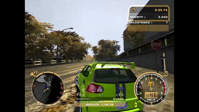 pursuit volkswagen golf | NFS most wanted 2005 смотреть онлайн