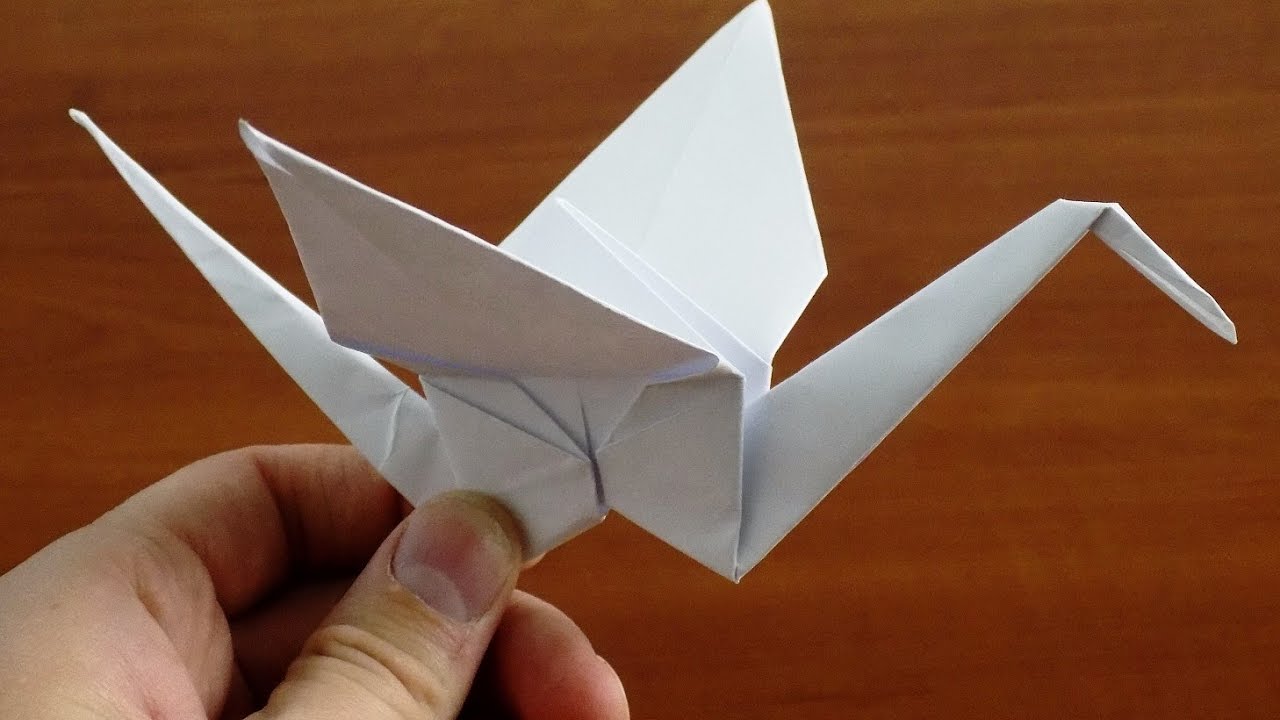 Оригами Журавлик из бумаги. Поделки из бумаги