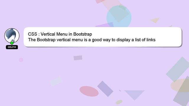 CSS : Vertical Menu in Bootstrap смотреть онлайн