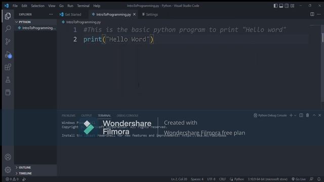 Hello Word in Python || My First Youtube Video || #helloworld #python #1stvideo смотреть онлайн