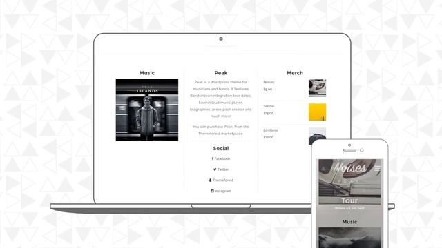 Peak - Musician and Band Wordpress theme preview смотреть онлайн
