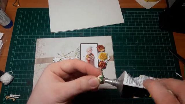 Открытка на 80-ти летний юбилей. Скрапбукинг смотреть онлайн