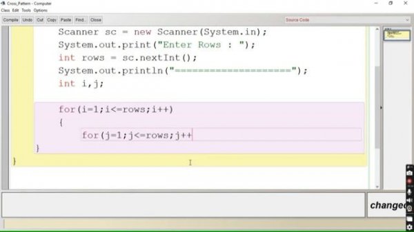 Java Program to Print X Star Pattern | Cross Pattern programs in java | X shape pattern in java