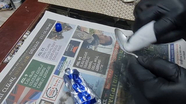 Процесс чистки серебряных , чайных ложечек 800 проба . смотреть онлайн