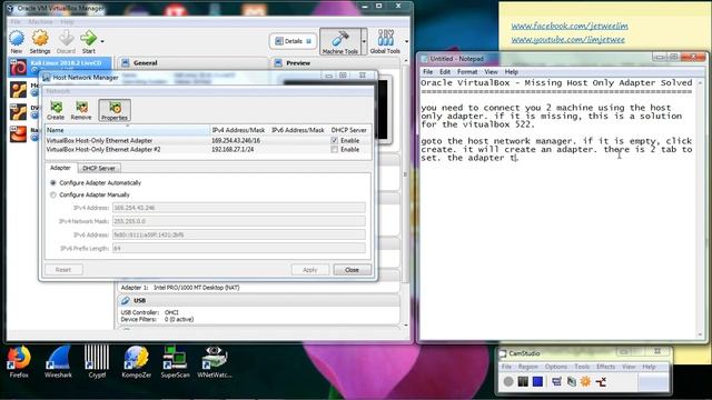 Oracle VirtualBox - Missing Host Only Adapter Solution смотреть онлайн