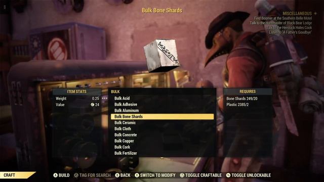 Fallout 76 Scrap Junk To Produce Bone Quickest Easiest Guide смотреть онлайн