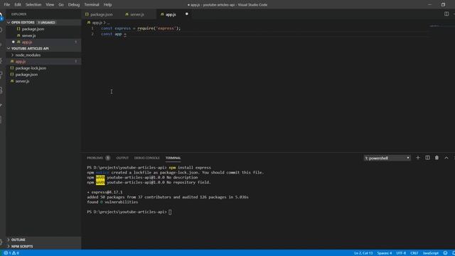 יצירת פרוייקט חדש | מדריך Node.js + Express смотреть онлайн
