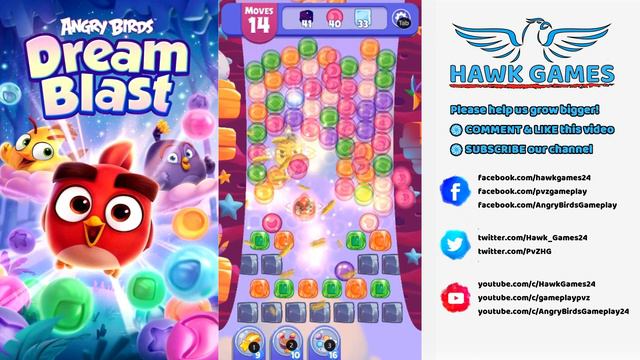 Angry Birds Dream Blast Level 167 - Walkthrough, No Boosters смотреть онлайн