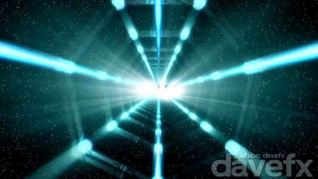 DAVE FX - SPACE Metallic TUNNEL 3D Intro Logo With Starfield Background