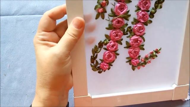 Мастер-класс. Монограмма с вышивкой лентами. Часть 3. смотреть онлайн