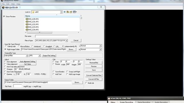 StereoPhotoMaker, пакетная обработка смотреть онлайн