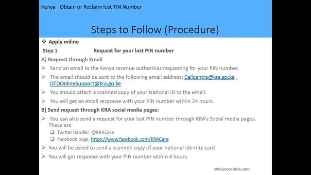 Kenya - Obtain or Reclaim lost TIN (Personal Identification Number PIN) Number - English смотреть онлайн