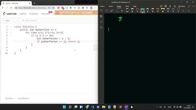 LeetCode 69. Sqrt(x) | O(sqrt(n)) Solution | Easy #2 смотреть онлайн