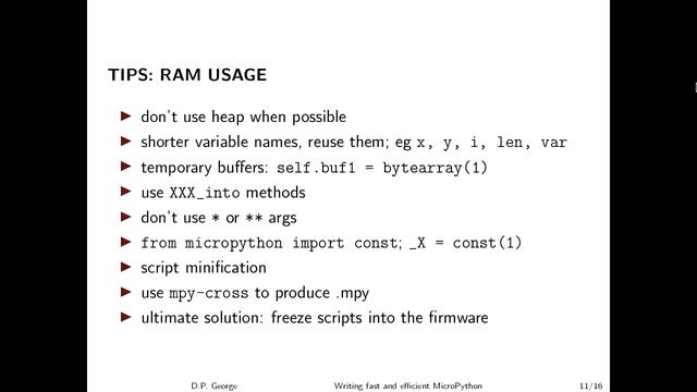 Writing fast and efficient MicroPython смотреть онлайн
