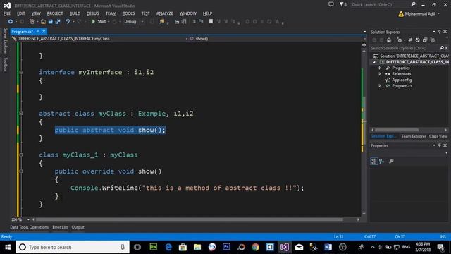 DIFFERENCE BETWEEN ABSTRACT CLASS AND INTERFACE IN C# (URDU / HINDI) смотреть онлайн