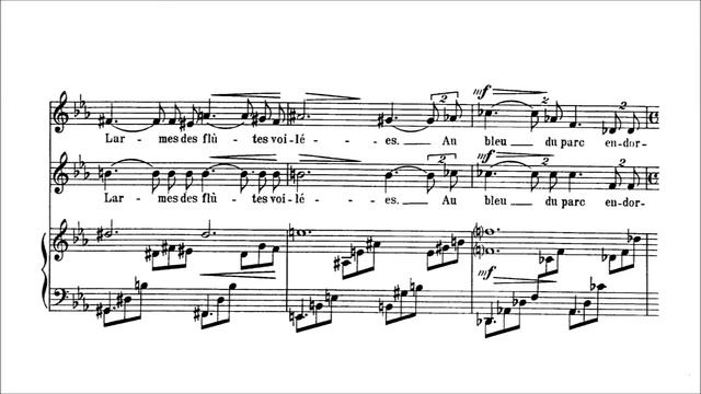 Gabriel Fauré – Pleurs d'or, for 2 voices & piano in E flat major, Op. 72 (1896) [Score] смотреть онлайн