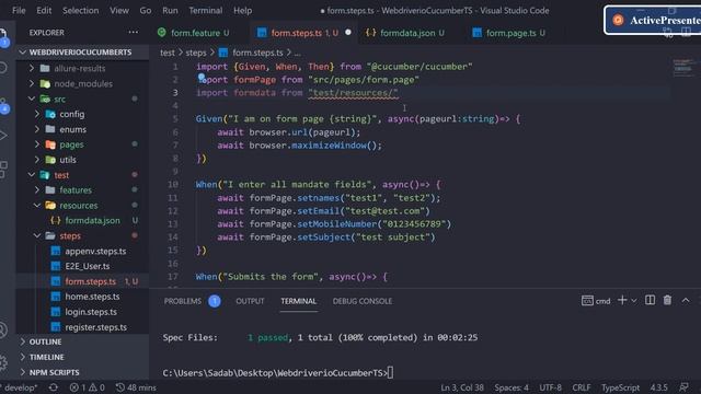 Part16: WebdriverIO with TypeScript - import JSON file for test data смотреть онлайн