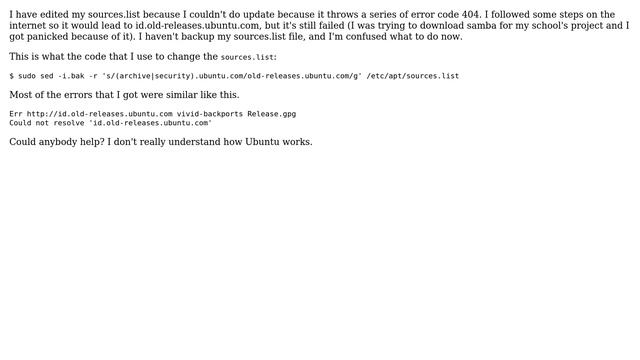 Ubuntu: Could not resolve 'id.old-releases.ubuntu.com' смотреть онлайн