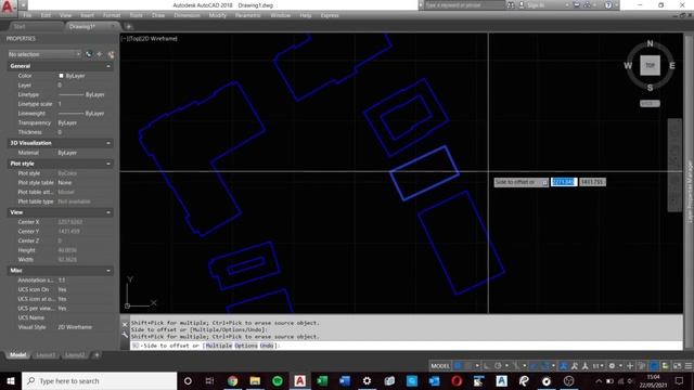 How to offset multiple objects at once in Autocad (ACAD) смотреть онлайн