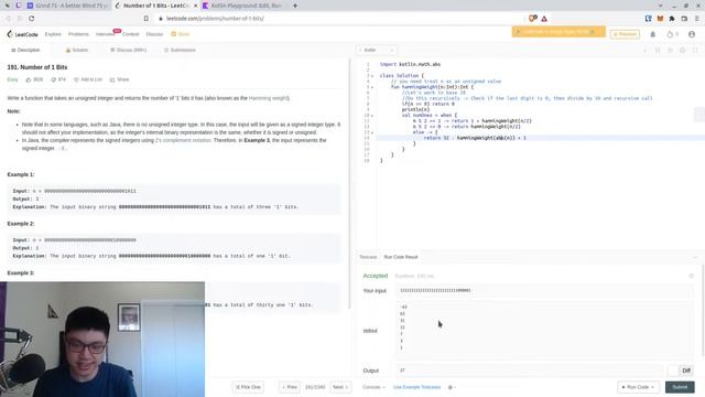 Terrible LeetCode in Kotlin: #191 Number of 1 Bits смотреть онлайн
