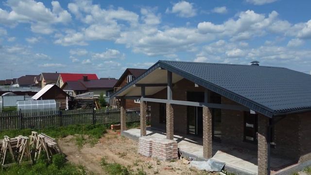 Дом в стиле "Шале" из кирпича ручной формовки смотреть онлайн