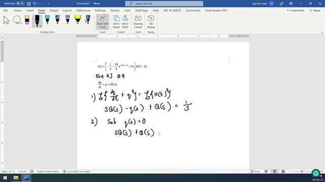 RC-circuit (solve for charge) by Laplace transform (Exe 4J Q4) смотреть онлайн