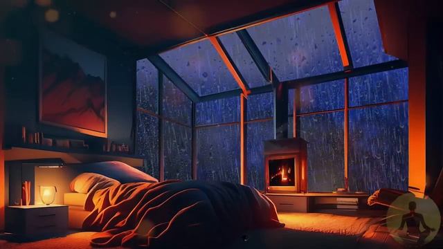 Rain On Window With Thunder Sounds - Rain In Forest At Night - 10 Hours