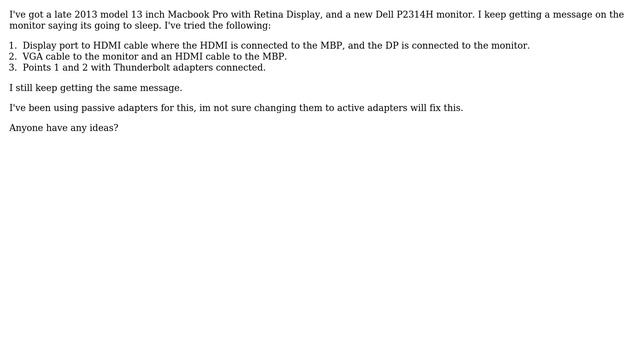 Apple: Dell P2314H Monitor Cannot Connect to Macbook Pro смотреть онлайн