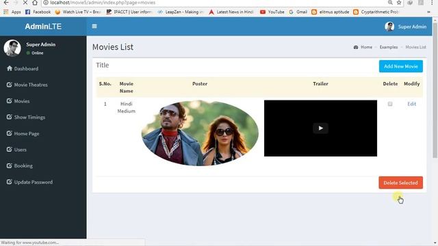 Online Movie Booking System Admin Panel смотреть онлайн