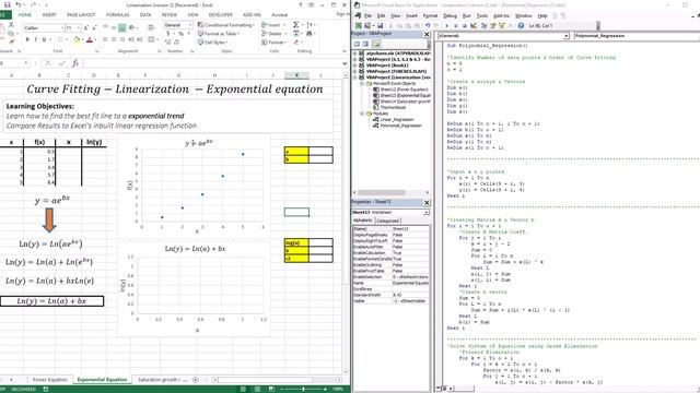 Linearization Curve Fitting - EXCEL/VBA смотреть онлайн
